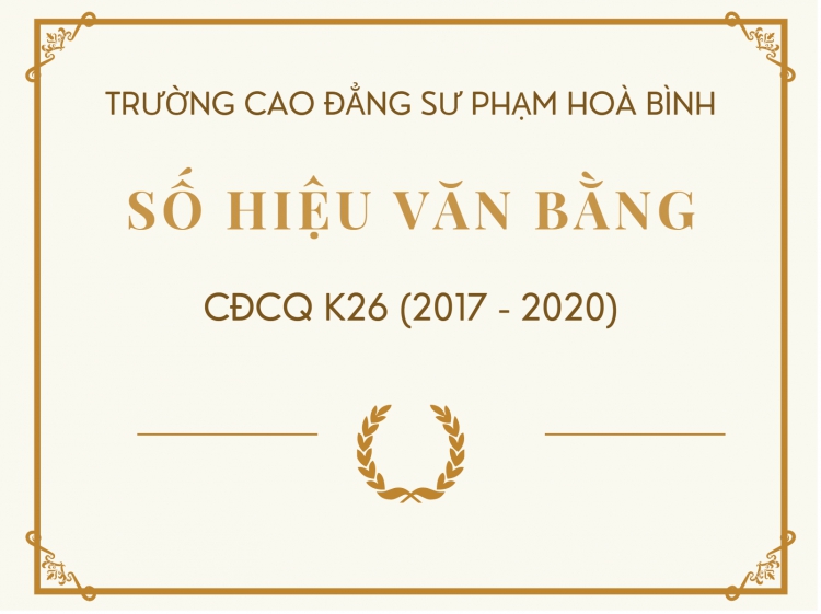 SỐ HIỆU VĂN BẰNG CĐCQ K26 (2017-2020)