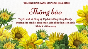 Thông báo tuyển sinh và đăng ký tham gia lớp bồi dưỡng tiếng dân tộc Mường cho cán bộ, công chức, viên chức tỉnh Hoà Bình - Khóa X - Năm 2025