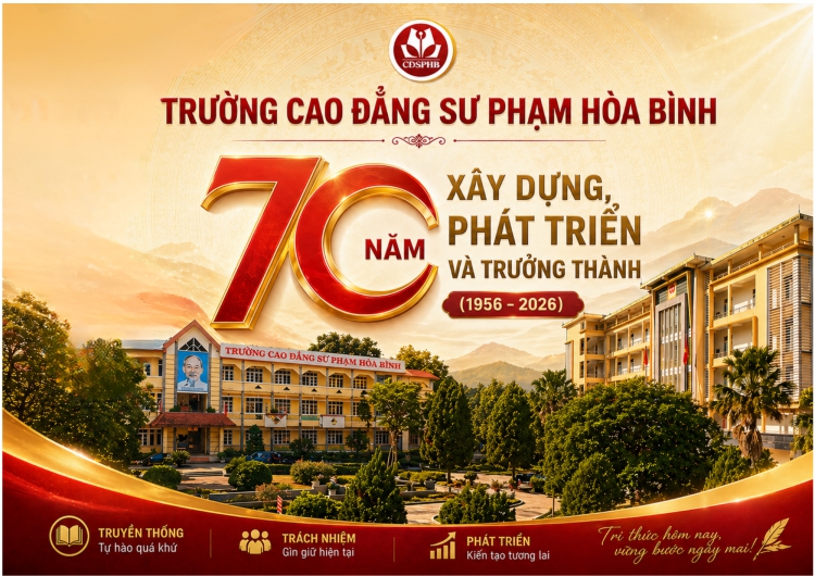 Kỷ yếu "Trường Cao đẳng Sư phạm Ho&agrave; B&igrave;nh - 70 năm x&acirc;y dựng, ph&aacute;t triển v&agrave; trưởng th&agrave;nh"