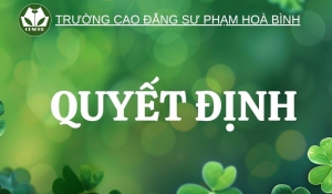 Quyết định bổ sung quy chế hoạt động của trường Cao đẳng sư phạm Hoà Bình