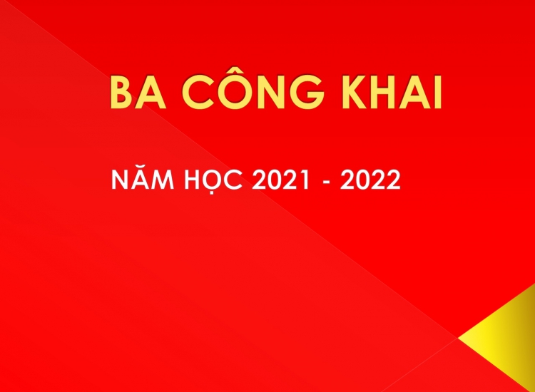 BA CÔNG KHAI NĂM HỌC 2021-2022