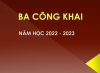 BA CÔNG KHAI NĂM HỌC 2022 -2023