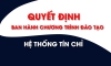 Quyết định về việc ban hành Chương trình đào tạo theo hệ thống tín chỉ, Đề cương chi tiết các học phần thuộc Chương trình đào tạo tín chỉ các ngành Sư phạm Âm nhạc, Sư phạm Tiếng Anh, Giáo dục Mầm non, Giáo dục Tiểu học