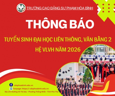 Th&ocirc;ng b&aacute;o tuyển sinh li&ecirc;n kết đ&agrave;o tạo đại học li&ecirc;n th&ocirc;ng, văn bằng hai - Hệ vừa l&agrave;m vừa học năm 2026